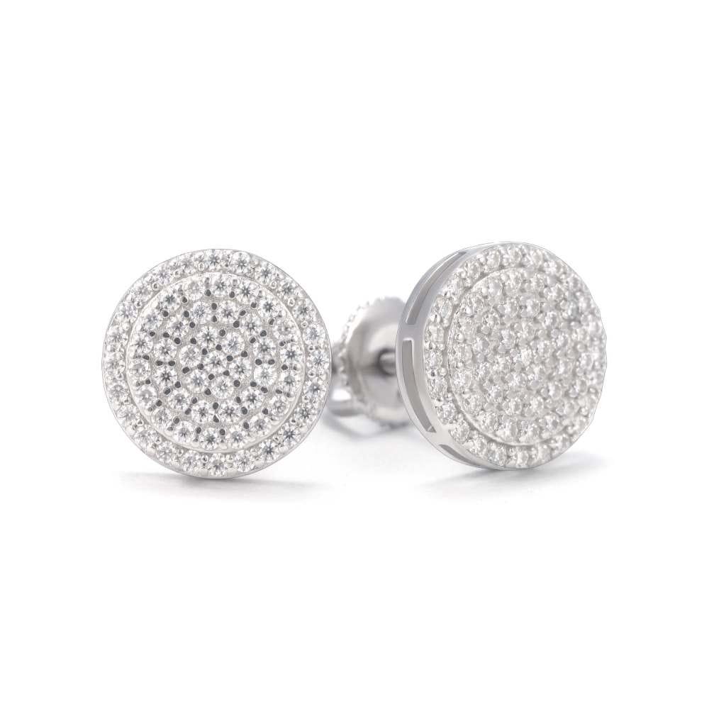 Juicx 10MM Hollow Heart Moissanite Earrings 14K Gold