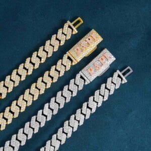 Juicx CUSTOM CLASP 2-Row 10MM Moissanite Cuban Link Chain 14K Gold