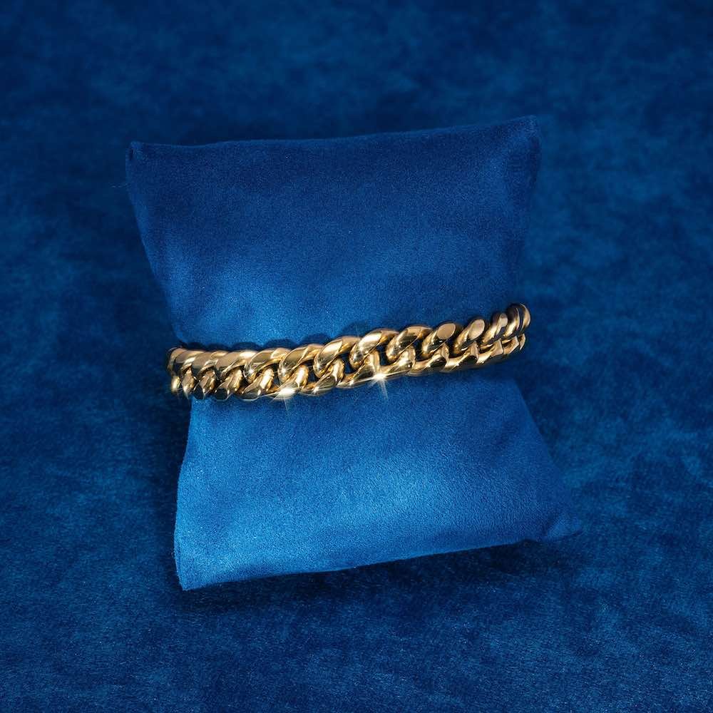 Juicx 10MM Cuban Link Bracelet 14K Yellow Gold