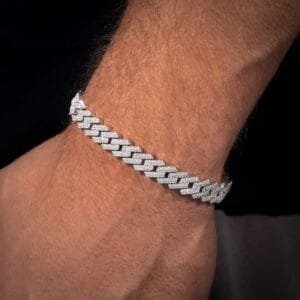 Juicx 10MM Moissanite Cuban Link Bracelet 14K Gold