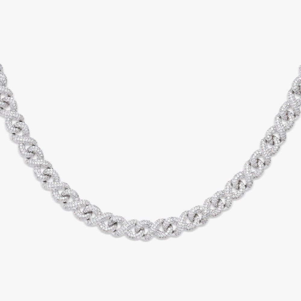 Juicx 10MM Moissanite Infinity Link Chain 14K Gold