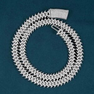 Juicx 10MM Spiked Moissanite Cuban Link Chain 14K Gold