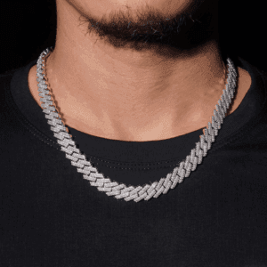 Juicx 2-Row 12MM Moissanite Prong Cuban Link Chain 14K Gold