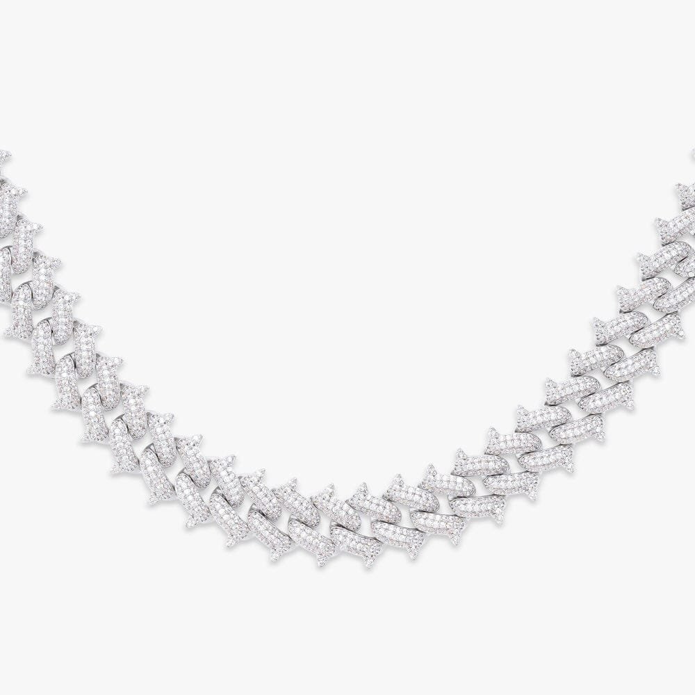 Juicx 12MM Iced Out Spiked Cuban Link Chain 14K Gold