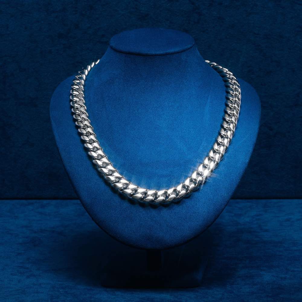 Juicx 14MM Cuban Link Chain 14K White Gold