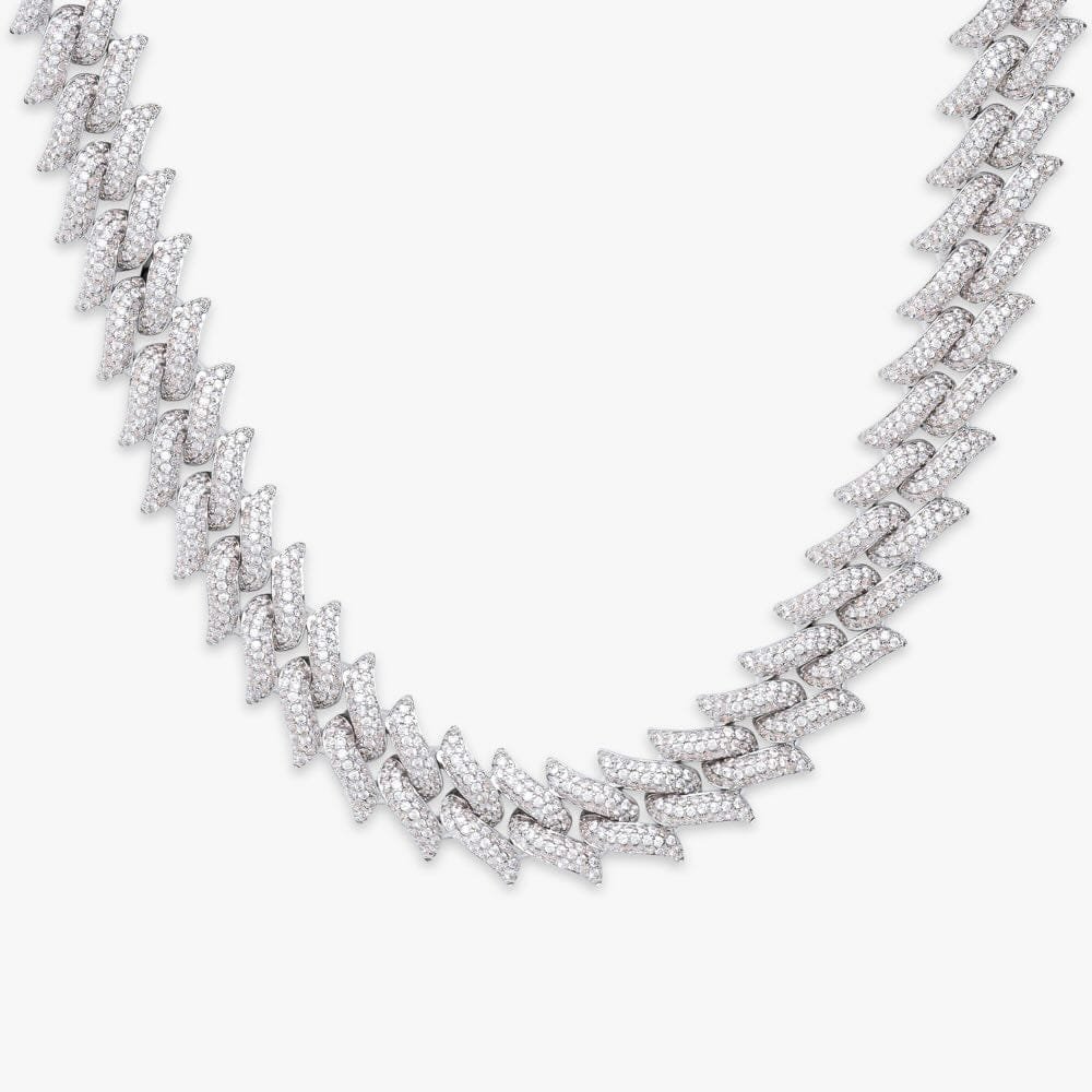Juicx 14MM Iced Out Spiked Cuban Link Chain 14K Gold
