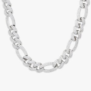 Juicx 16MM Iced Out Figaro Chain 14K Gold