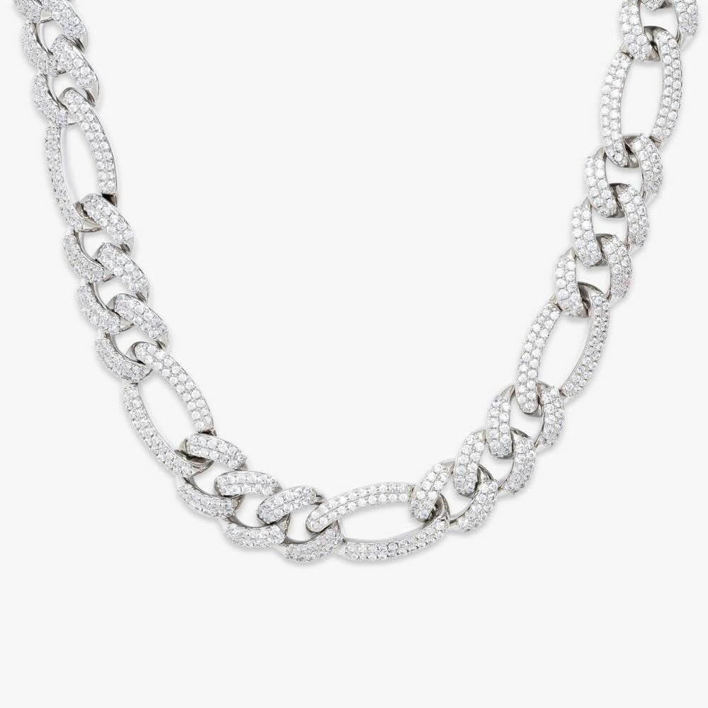Juicx 16MM Iced Out Figaro Chain 14K Gold