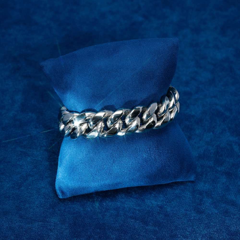 Juicx 18MM Cuban Link Bracelet 14K White Gold