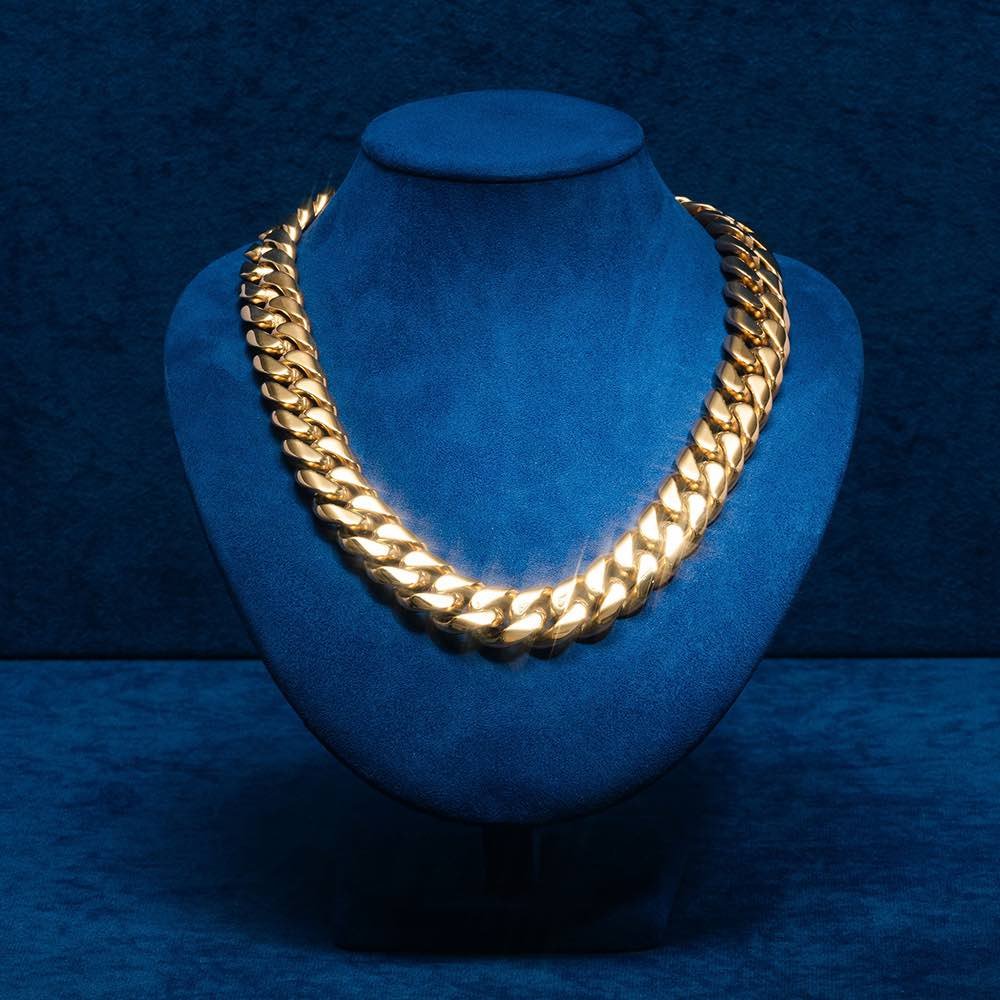 Juicx 18MM Cuban Link Chain 14K Yellow Gold