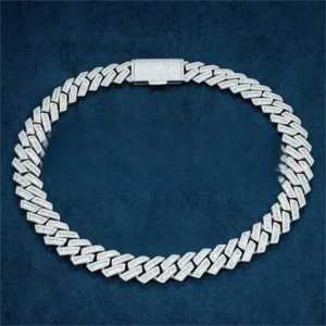 Juicx 18MM Baguette Moissanite Cuban Link Chain 14K Gold