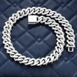 Juicx 18MM Baguette Moissanite Miami Cuban Link Chain 14K Gold