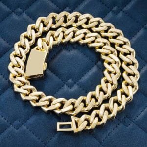 Juicx 18MM Moissanite Miami Cuban Link Chain 14K Gold