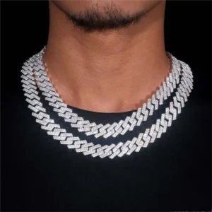 Juicx 2-Row 15MM Moissanite Cuban Link Chain 14K Gold
