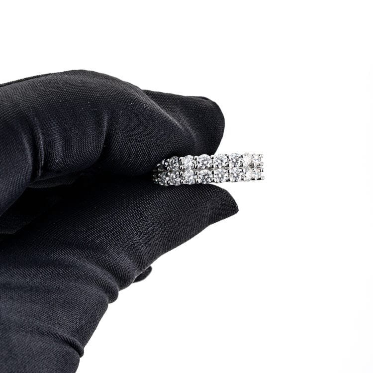 Juicx 2-Row Moissanite Band Ring 14K Gold
