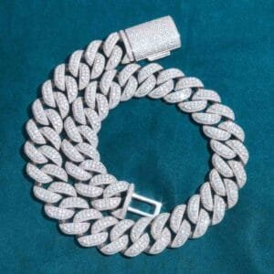 Juicx 23MM Iced Out Diamond Prong Cuban Link Chain 14K Gold