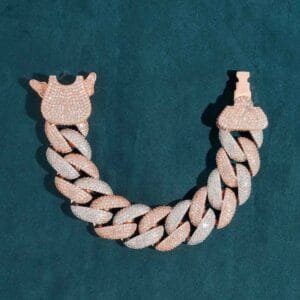Juicx 23MM Moissanite Cuban Link Bracelet 14K Gold