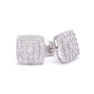 Juicx 3-Layer Moissanite Halo Earrings 14K Gold