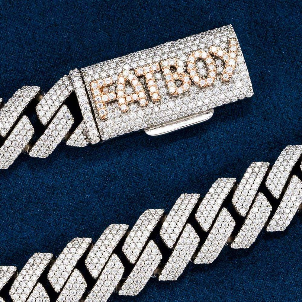 Juicx CUSTOM CLASP 3-Row 15MM Moissanite Cuban Link Chain 14K Gold