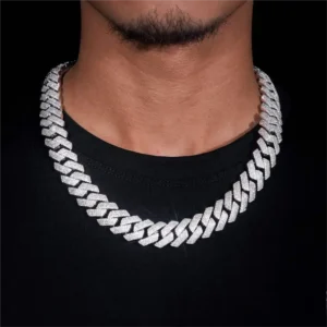 Juicx 4-Row 15MM Moissanite Cuban Link Chain 14K Gold