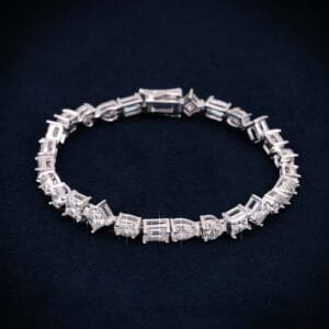 Juicx 4MM Multi-Shape Moissanite Tennis Bracelet 14K Gold