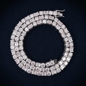 Juicx 5MM Hybrid Cut Moissanite Tennis Chain 14K Gold
