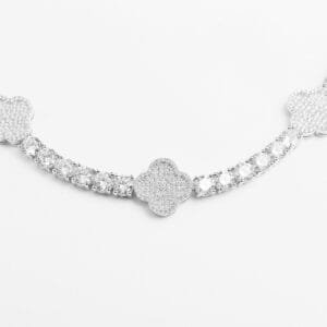 Juicx 5MM Leaf Clover Moissanite Bracelet 14K Gold