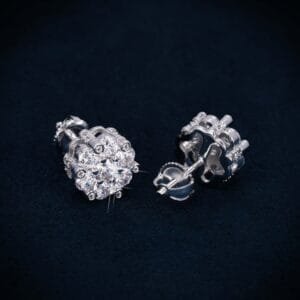 Juicx 7MM VVS Flower Cluster Earrings 14K Gold