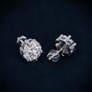 Juicx 7MM VVS Flower Cluster Earrings 14K Gold