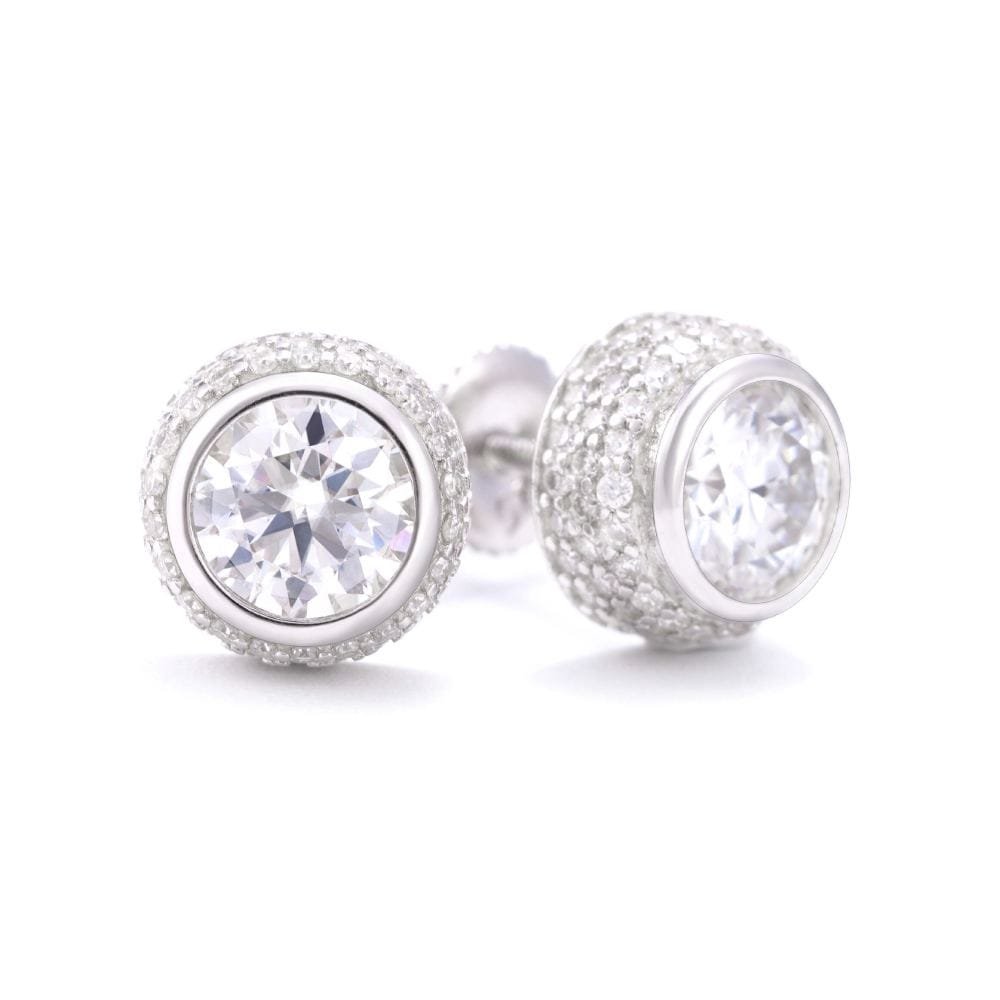 Juicx 9MM Channel Pointer Moissanite Earrings 14K Gold