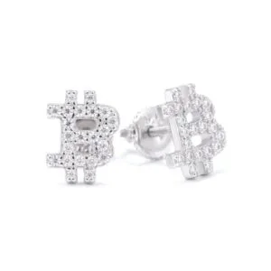 Juicx Bitcoin Moissanite Earrings 14K Gold