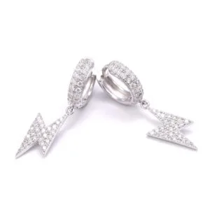Juicx Bolt Drop Moissanite Earrings 14K Gold