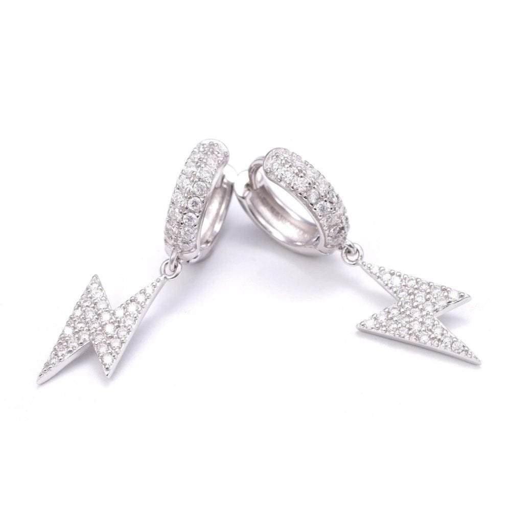 Juicx Bolt Drop Moissanite Earrings 14K Gold