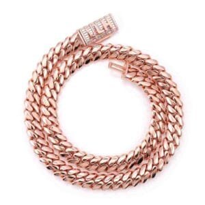 Juicx CUSTOM CLASP 12MM Moissanite Miami Cuban Link Chain 14K Gold
