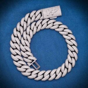 Juicx CUSTOM CLASP 22MM Moissanite 5 Row Miami Cuban Link Chain 14K Gold