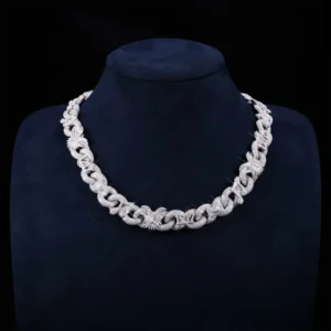 Juicx 20MM Custom Moissanite Infinity Link Chain 14K Gold