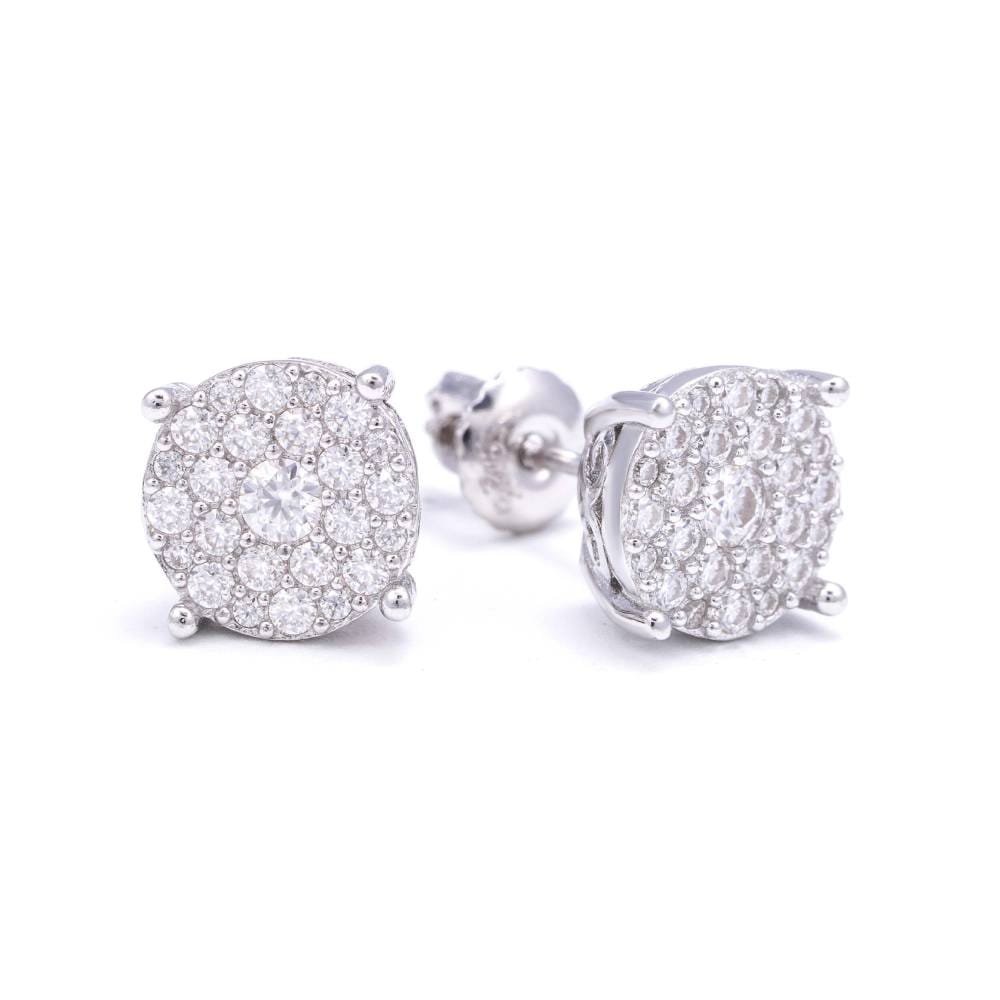 Juicx Double Halo Prong Moissanite Earrings 14K Gold