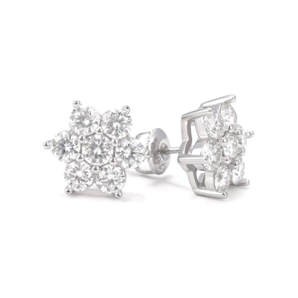 Juicx Floral Moissanite Earrings 14K Gold