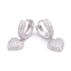 Juicx Heart Drop Moissanite Earrings 14K Gold