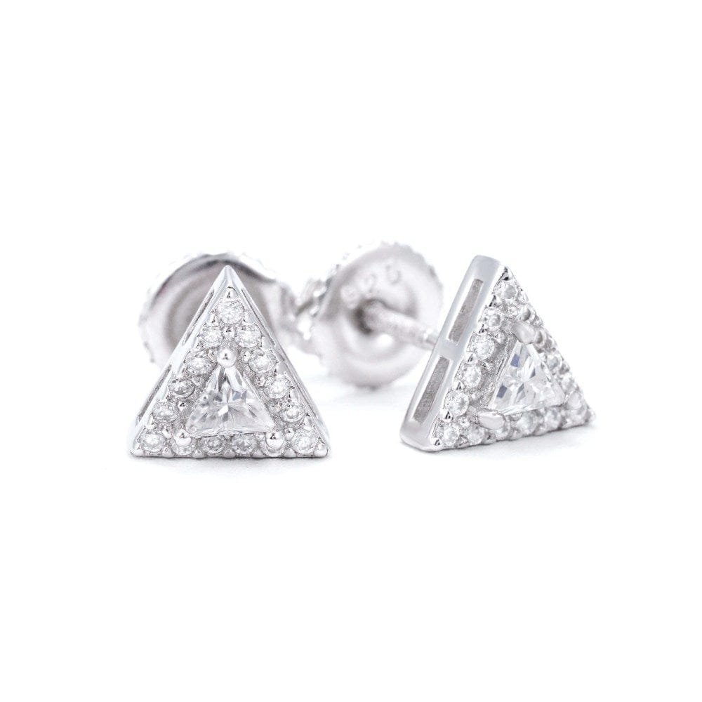 Juicx Mini Triangle Moissanite Earrings 14K Gold