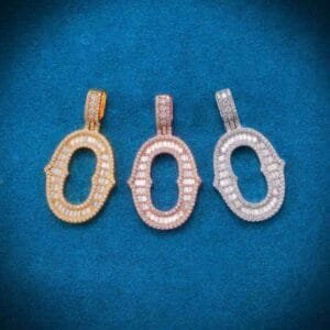 Juicx Moissanite Baguette Letter O Pendant