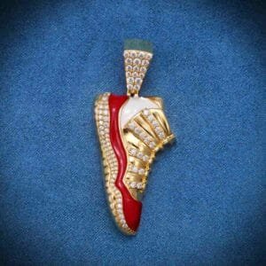 Juicx Moissanite Enamel Sneaker Pendant 14K Gold