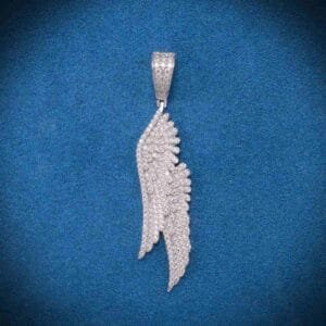 Juicx Moissanite Feather Pendant 14K Gold