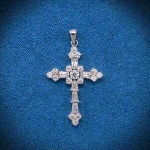 Juicx Moissanite Latin Cross Pendant 14K Gold