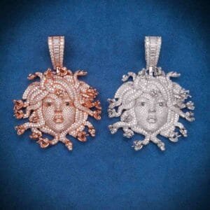 Juicx Moissanite Medusa Head Pendant 14K Gold