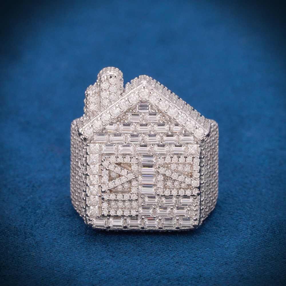 Juicx Moissanite Trap House Ring 14K White Gold