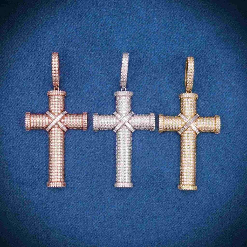 Juicx Moissanite X Cross Pendant 14K Gold