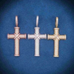Juicx Moissanite X Cross Pendant 14K Gold