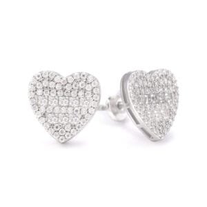 Juicx Semi Marquise Moissanite Heart Earrings 14K Gold