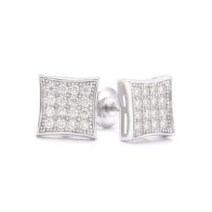 Juicx Square 4-Row Moissanite Earrings 14K Gold